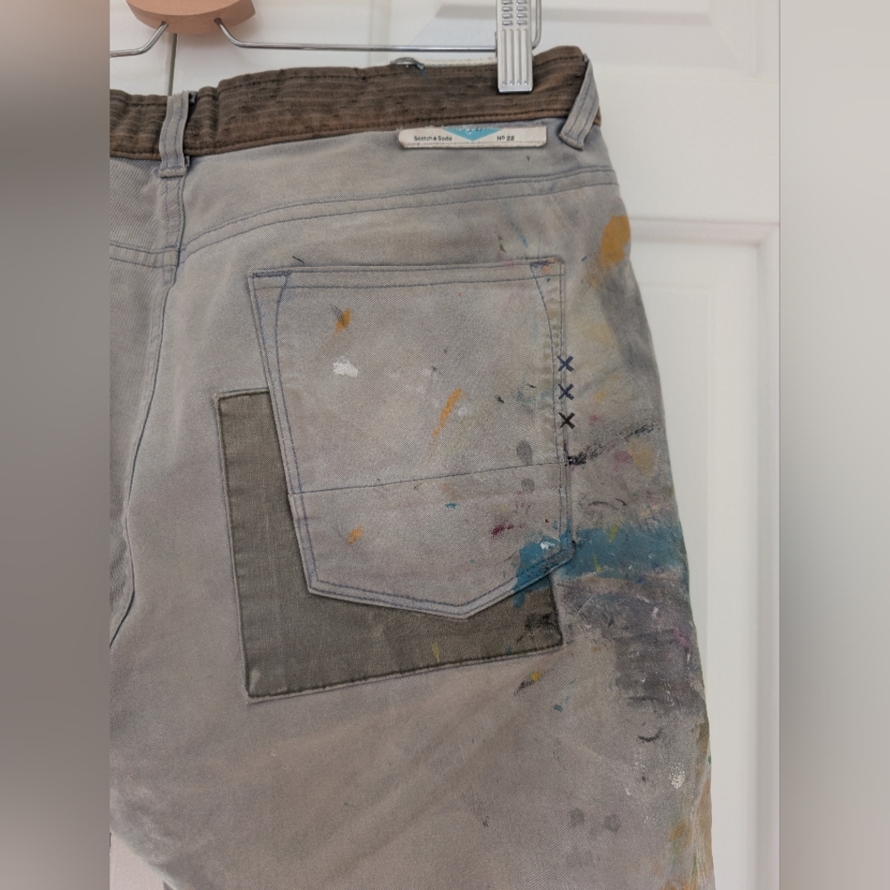 Scotch and Soda Distressed Paint Shorts - Picture 8 of 14
